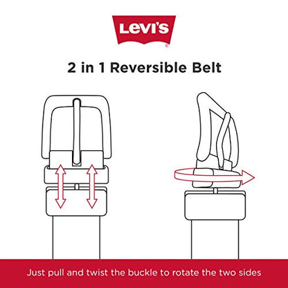 Levi's Men's Reversible Casual Jeans Belt, Brown/Black Antique, Large (38-40)