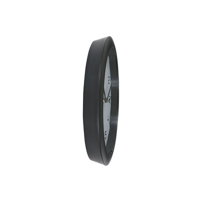 ALBA 12" Black Silent Wall Clock, Quartz Mechanism, Black (HORNEWN)