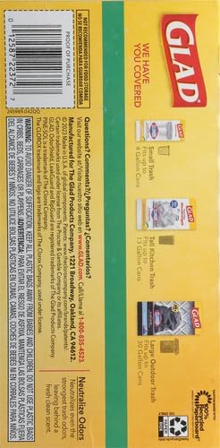 Glad ForceFlex Tall Kitchen Drawstring Trash Bags, 13 Gal, Pine-Sol Original