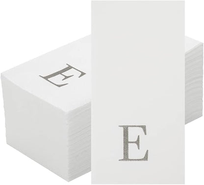 Luxenap 15.8 X 7.9 Inch Linen-Feel Guest Towels, 50 Lettered Hand Towels