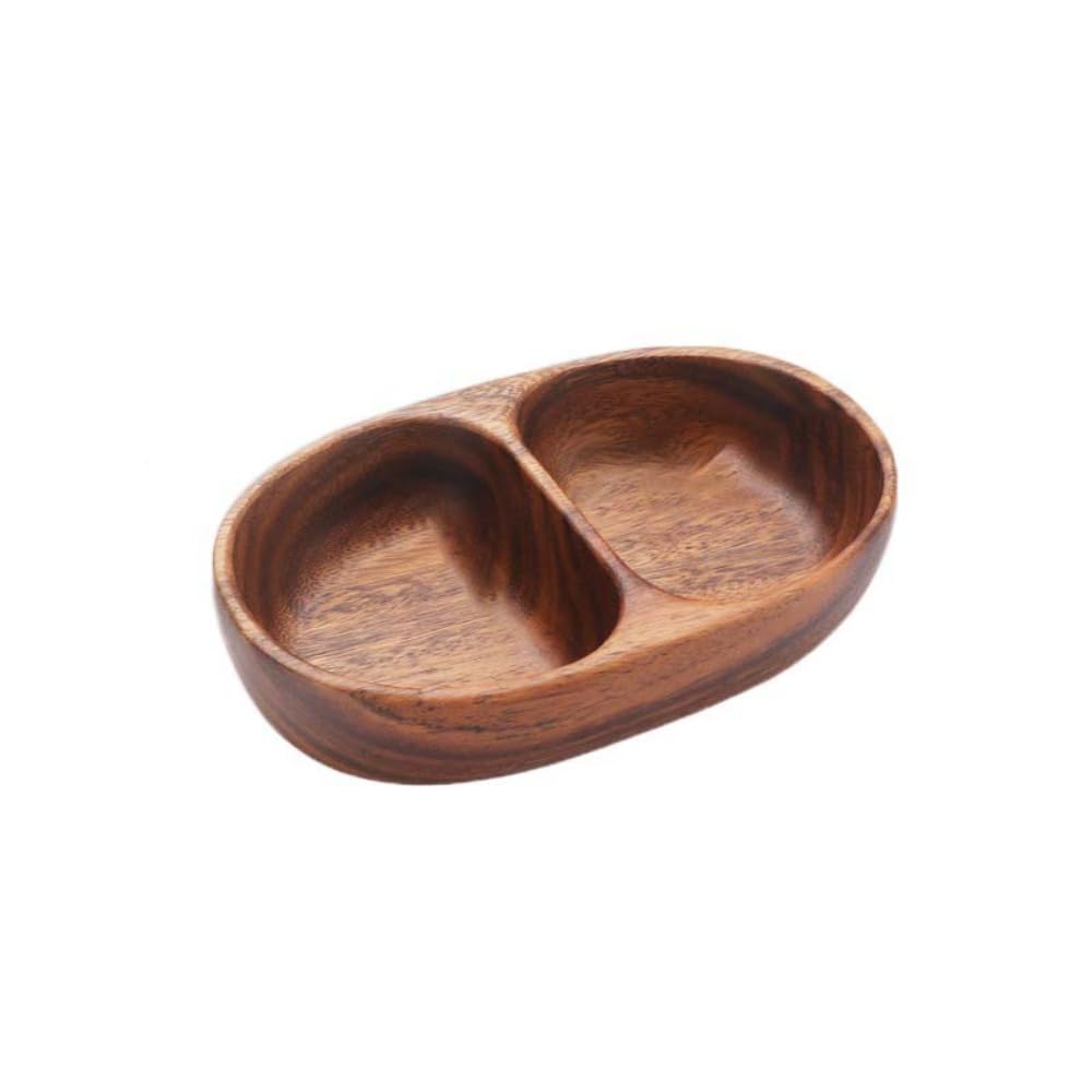 zaoalife Wooden Divided Salad Bowl, Modern Fruit & Snack Bowl, 21cm*12.5cm*4.5cm