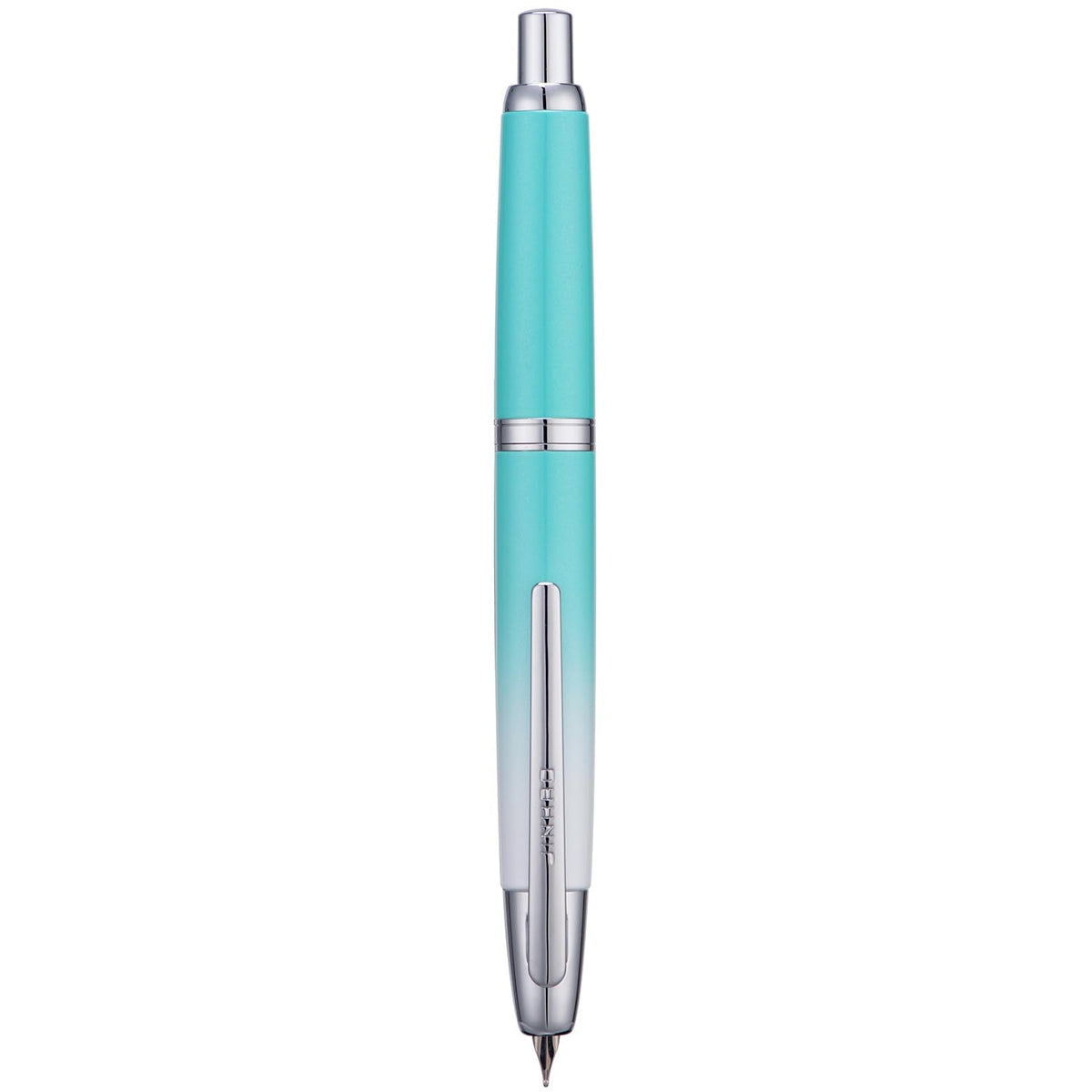 Jinhao 10 Press Fountain Pen with Box, Gradient Mint Green Retractable Extra Fine Nib with Ink Converter Set (Silver Clip)