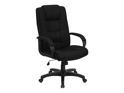 Flash Furniture Jessica High Back Black Fabric Executive Swivel Office Chair with Arms