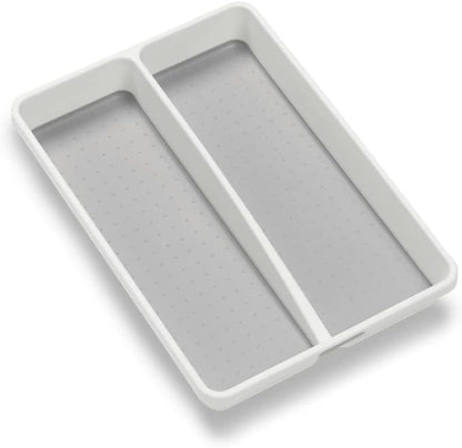 madesmart Premium Small Utensil Tray, Deep Storage for Ladles, Whisks & Serving Tools, Non Slip Lining, for Drawers & Home Organization, White