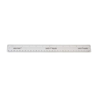 hand2mind Clear 12” Safe-T Plastic Ruler Set, Safety Ruler with Inches, Centimeters, and Millimeters, Semi-Flexible Ruler for Kids, Rulers Bulk for Classroom, School Supplies for Teachers (Set of 24)