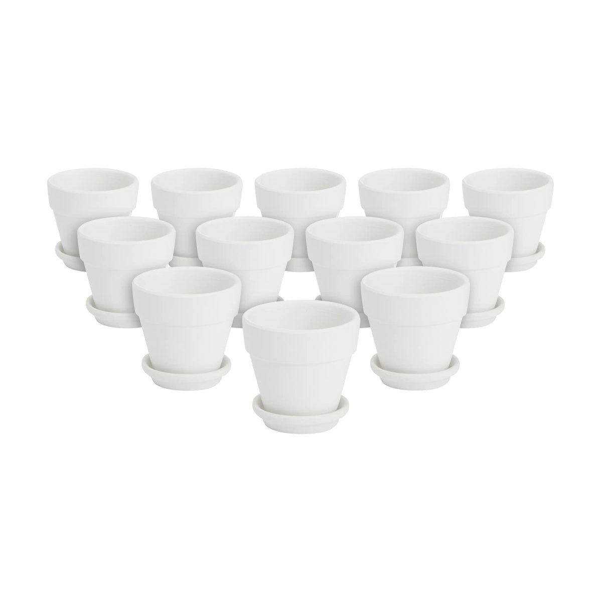 Juvale Mini Terracotta Pots - Pot with Drainage Hole - Versatile Succulent & Herb Planter - Paintable White Planter for Custom Decor - Pack of 12, White, 2.9 x 2.9 x 2.5 in