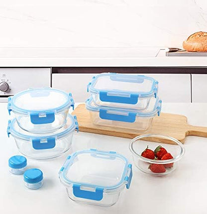 M MCIRCO 24-Piece Glass Food Storage Containers
