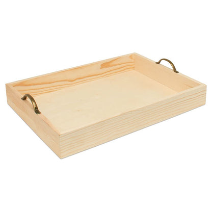 Unfinished Wood Nesting Serving Trays with Handles, Set of 3, Play Tray for Crafting, Resin, Organizing, & DIY Décor, by Woodpeckers