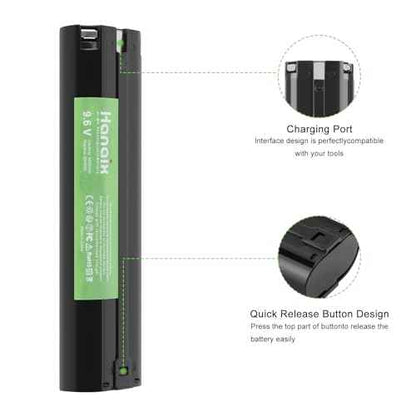 2 Pack 9.6V 4.0Ah Battery Compatible with Makita 9000 9033 6095d da391d kr23/43 9600 6096d 9001 9002 192696-2 193890-9 632007-4 Ni-MH Battery
