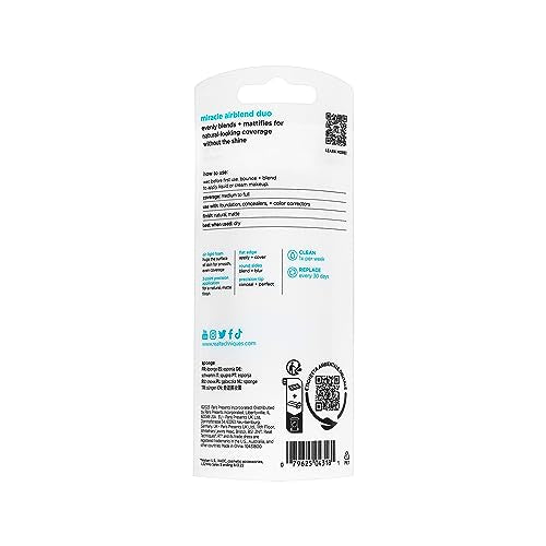 Real Techniques Miracle Airblend Sponge, Matte Makeup Blending Sponge, For Liquid, Cream, & Powder Products, Offers Medium To Full Coverage, Foundation Sponge, Latex-Free Foam, 1 Count