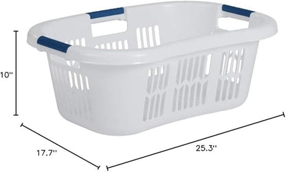 Rubbermaid Large Hip-Hugger Laundry Basket/Hamper, 1.5-Bushel, Stackable