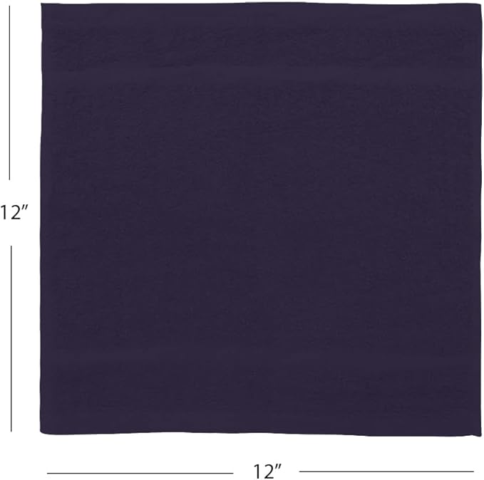Avalon Towels Cotton Washcloths – Size 12x12 Inches, 100% Ring Spun Cotton