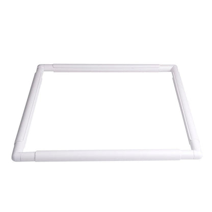 Square Embroidery Hoop Plastic Cross Stitch Frame White Cross Stitching Frame Sewing Hoop Handhold Craft Clip Frame Embroidery Snap Frame Hoop DIY Sewing Tools for Quilting 17x17 Inches