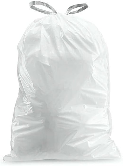 Plasticplace White Drawstring Lavender and Soft Vanilla Scented Garbage Can