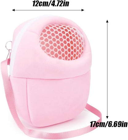 Hamster Carrier Bag, Small Animal Carrier Pouch Hamster Outdoor Hangbag Breathable Outgoing Travel Carrying Sling Case with Adjustable Straps