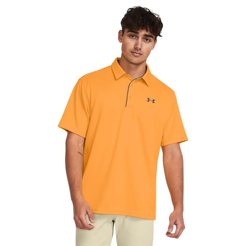 Under Armour Men's Tech Golf Polo, (803) Nova Orange / / Pitch Gray, Large Tall