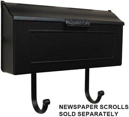 Special Lite Horizon Horizontal Wall Mount Mailbox - Black Aluminum Mailbox for Wall Mount - SHH-1006-BLK