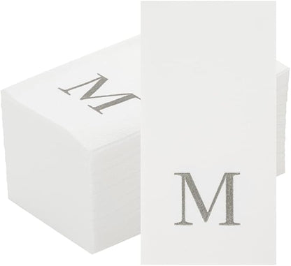 Luxenap 15.8 X 7.9 Inch Linen-Feel Guest Towels, 50 Lettered Hand Towels