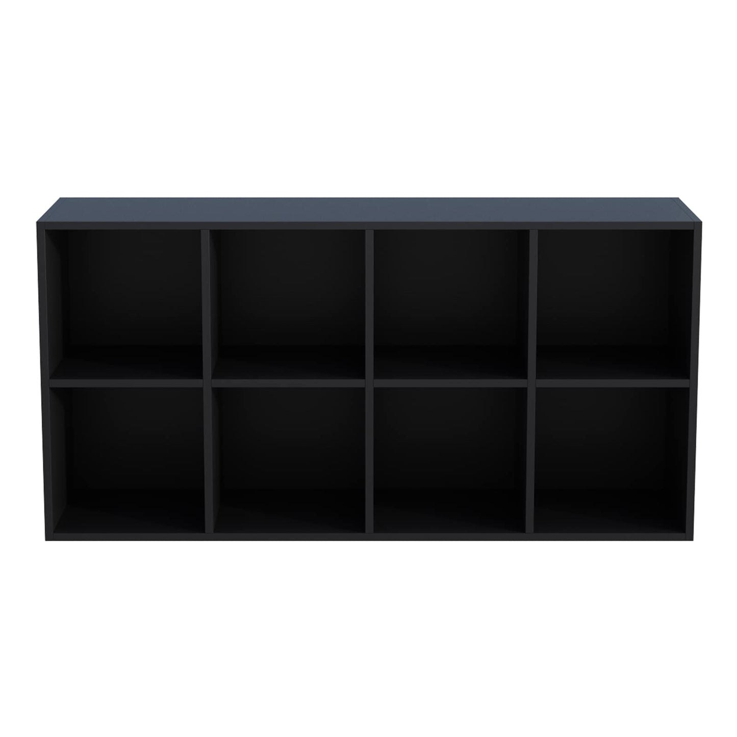OSCHF 8-Cube Storage Shelf Bookcase - Wooden 4-Tier Floor Standing Open Bookshelf, Modern TV Stand up to 55 Inchs for Home and Office, Black