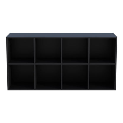 OSCHF 8-Cube Storage Shelf Bookcase - Wooden 4-Tier Floor Standing Open Bookshelf, Modern TV Stand up to 55 Inchs for Home and Office, Black