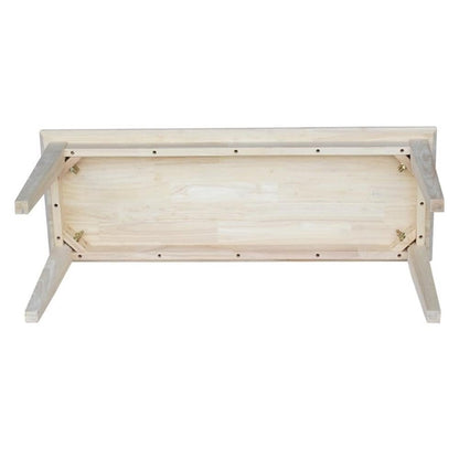 IC International Concepts, Shaker Style Bench, 450 Wt. Capacity, Solid Real Wood, Sturdy Parawood,14 X 39 X 18, Minimum Assembly, DIY, Paint or Stain in Any Color, Unfinished