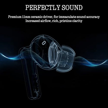 Nothing Ear Wireless Earbuds Bluetooth, 45dB Hybrid Smart ANC Earbuds, 11mm Deep Bass Boost, Hi-Res Audio with LDAC & LHDC 5.0, 6 Mics Call, 40.5H Playtime with Fast Charging Case, ChatGPT Supported