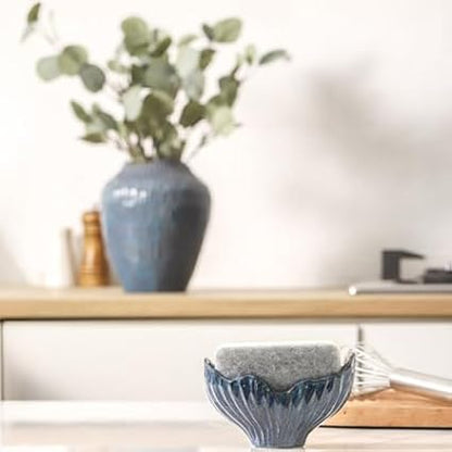 Sponge Holder for Kitchen Sink, Ceramic Sponge Holder