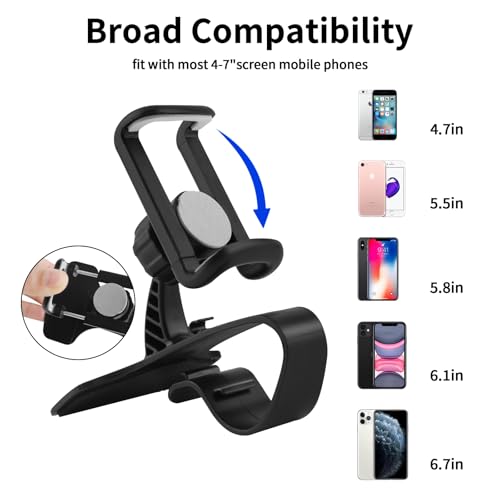 Universal Car Phone Holder Mount,360°Rotation Dashboard Phones Holder for Your Car Accessories,car Phone Mount with 4 to 7" Smartphones