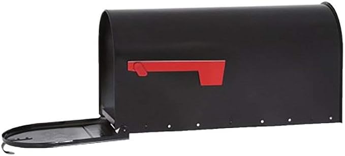 Architectural Mailboxes Elite Classic Galvanized Steel Post Mount Black Mailbox