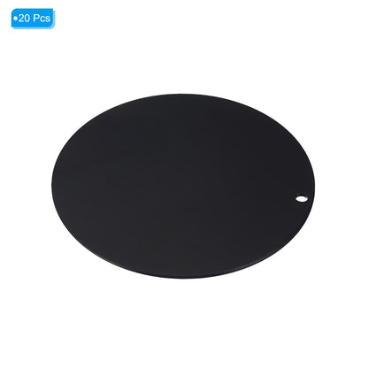 PATIKIL Acrylic Circle Blanks 4 Inch, 20 Pack Round Clear Disc Ornaments with Hole for DIY Keychain Project Crafting, Black