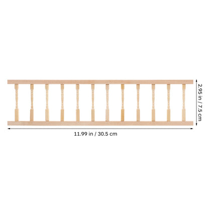2PCS Dollhouse Railing Miniature Furniture - 1:12 Scale Wooden Stair woodHandrail Kit for DIY Fairy Doll House Accessories Victorian Dollhouse Micro Handrail