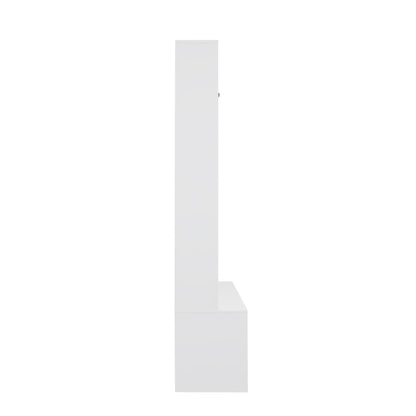5-in-1 Hall Tree with Bench, Entryway Storage Organizer Cabinet, White