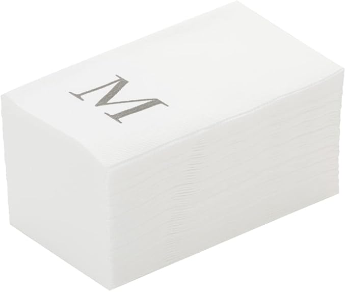 Luxenap 15.8 X 7.9 Inch Linen-Feel Guest Towels, 50 Lettered Hand Towels