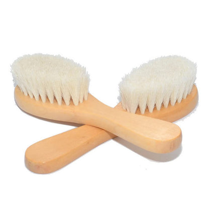 Natural Soft Wool Bristles Dry Facial Cleansing Brush, 6" Face Skin Care Exfoliating Scrub Brush, 2 Pack Wood Handle Face Brush Cleanser.