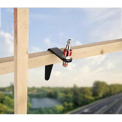 RayMagic Steel Pneumatic Tool Rafter Hook Hanger, Lightweight, Durable,Reusable Metal Organaizer Adjustable Easy Install Hooks With 1/4" Air Tool Swivel Fitting, for Air Nailer, 5-Piece Brass Fitting