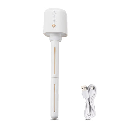 Saizeriya Mini Humidifier, Portable Humidifiers for Travel, White Small Personal Mist Maker with USB Use Quiet Air Diffuser with Adjustable Length for Car Bedroom Office Use