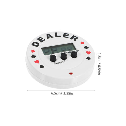 Joinpaya Digital Poker Timer, Poker Blinds Clock Round Dealer Timer with Flat Base for Blind Level Tracking, Portable Countdown Clock for Tournaments 1 Piece