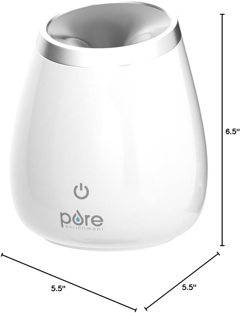 Pure Enrichment PureSpa Deluxe Ultrasonic Aromatherapy Oil Diffuser - 120ml Water Tank, Mood-Boosting Ionizer and Optional Color-Changing Light - Lasts Up to 10 Hours with Auto Safety Shut-Off