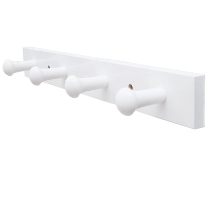 Wooden Peg Coat Rack for Kid's Room - Wall Mounted Hooks for Coats, Jackets, Hoodies, Bath Towels & Robes - Hangers for Boys Girls Nursery Room Bedroom Bathroom