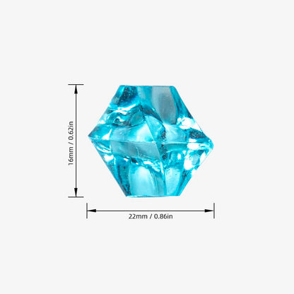 FLJHAYDMJ 250 PCS Blue Fake Ice,0.62x0.86 Inch,1.1 lbs Acrylic Crystal Gemstones for Decoration, Photography, Vase Filling, and Parties,Non-Toxic and Reusable