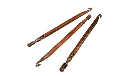 Rosewood Crochet Hook Set | 15PCS (3.5MM-25MM) | Handmade Wooden Needles | Engraved Sizes | Smooth Grip for Knitting, Crocheting, Yarn & Wool | Perfect for DIY Craft Projects & Gifts