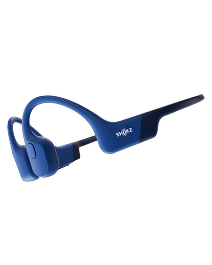 SHOKZ OpenRun, Bone Conduction Headphones,Open-Ear Bluetooth Wireless Sport Headphones for Running & Workout,Sweat Resistant, Long 8H Playtime,Mic,Hair Band-Standard-Blue