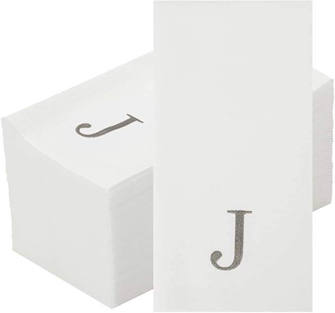 Luxenap 15.8 X 7.9 Inch Linen-Feel Guest Towels, 50 Lettered Hand Towels