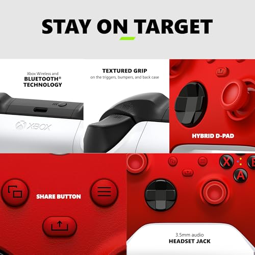 Xbox Wireless Gaming Controller (2025) – Pulse Red – Play on Xbox, Windows, Android, iOS, FireTV Sticks, Smart TVs, VR Headsets