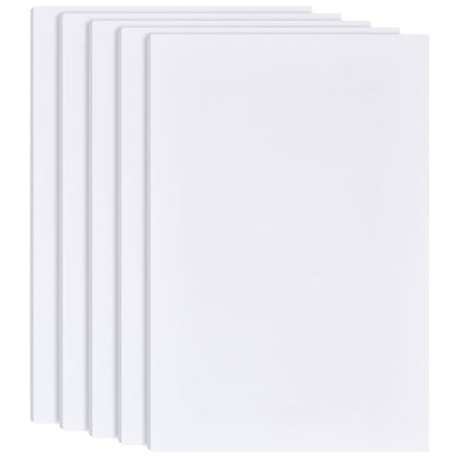 BENECREAT 5Pcs 1/4 Inch White Foam Boards, 12x8 Inch Rectangle PVC Foam Sheet Poster Board for Mounting, Crafts, Art, Display, Presentation and Projects