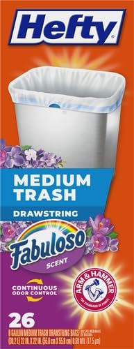 Hefty Medium Trash Bags, Fabuloso Scent, 8 Gallon