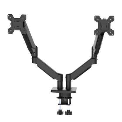 ZORIVA Dual Monitor Arm Full Motion Gas Spring Desk Mount for 13-34" Screens, Space-Saving VESA Stand for Gaming, Work, and Productivity