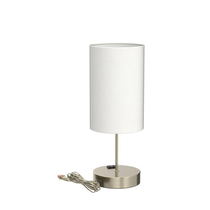 Set of 2 Touch Control Table Lamps with 2 USB Charging Ports&AC Outlet, 3-Way Dimmable Bedside Nightstand Lamps with White Fabric Lampshade for Reading, Bedroom, Living Room, A19 LED Bulbs Included