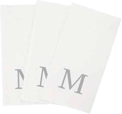 Luxenap 15.8 X 7.9 Inch Linen-Feel Guest Towels, 50 Lettered Hand Towels