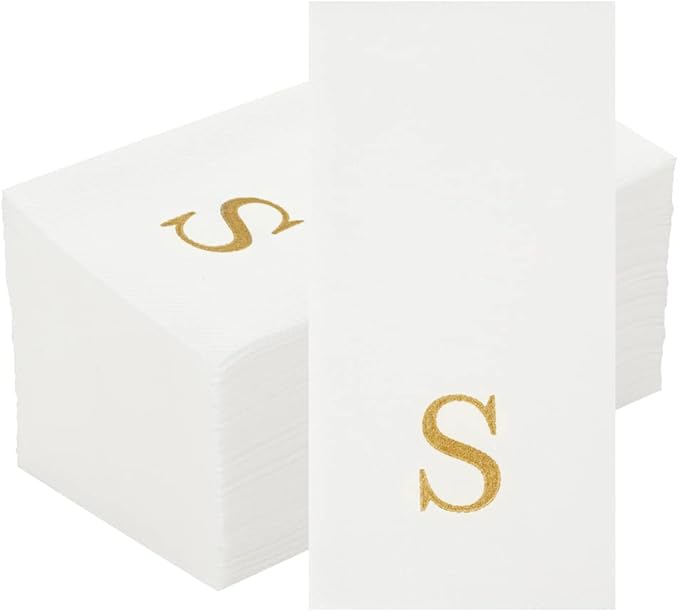 Luxenap 15.8 X 7.9 Inch Linen-Feel Guest Towels, 50 Lettered Hand Towels
